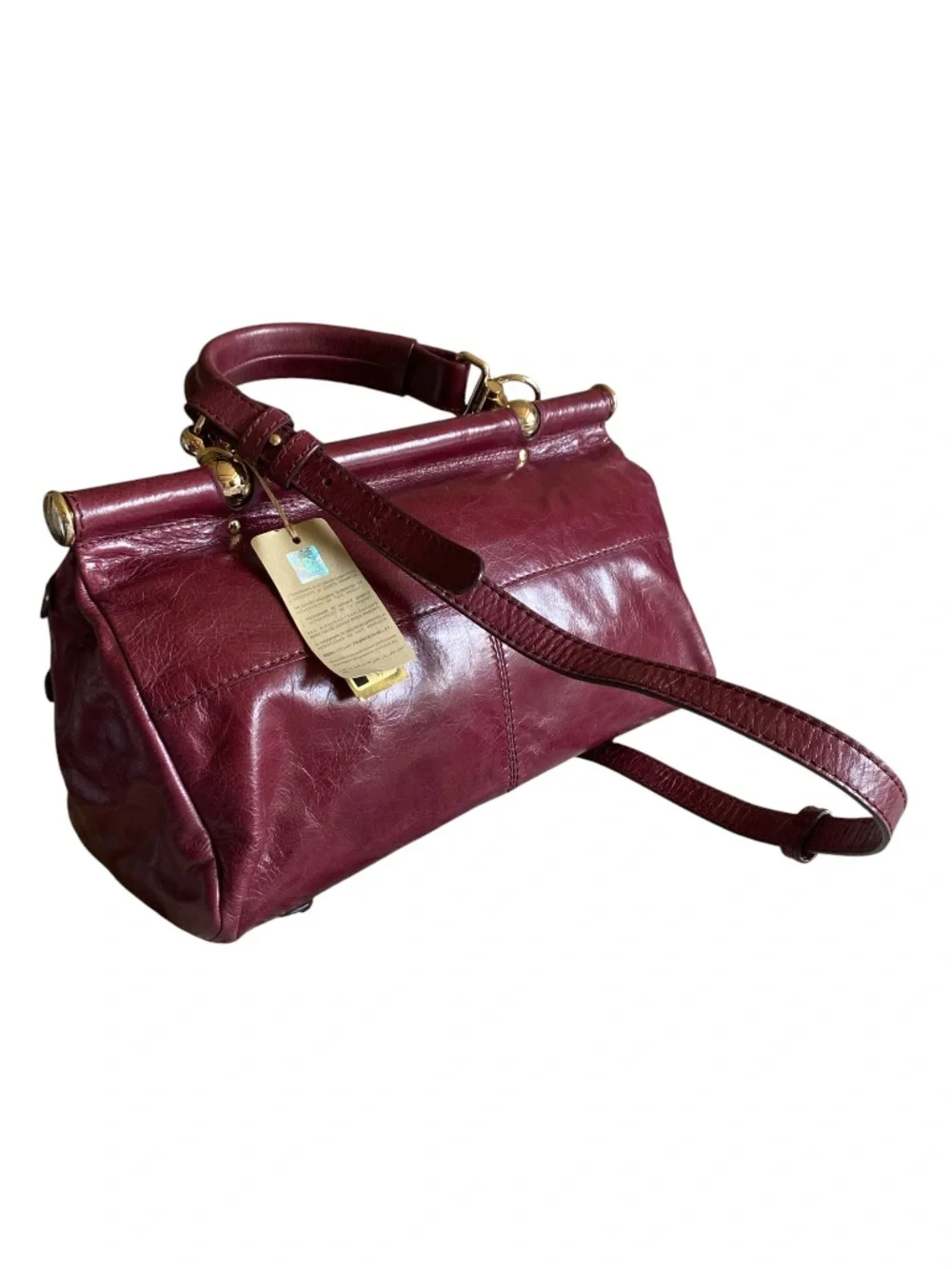 ROBERTO CAVALLI Burgundy Leather NWT Handbag